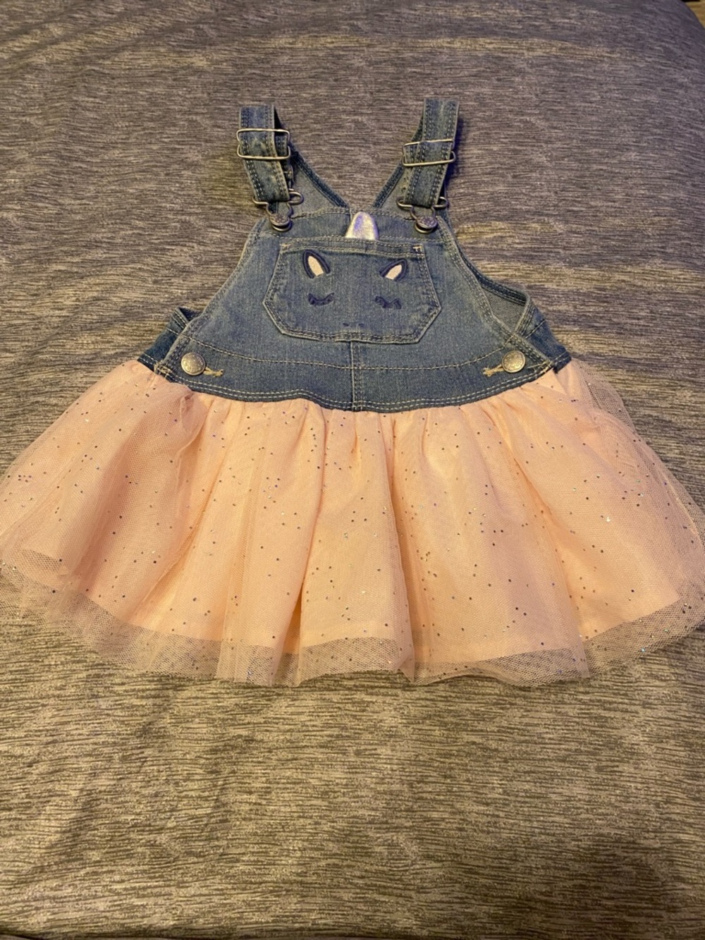 OshKosh Dress Overalls w/Pink Tutu Bottom Size 18 Months